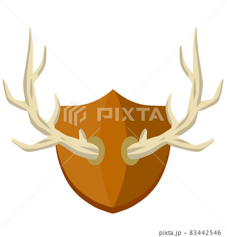 Horn of deer. Hunting trophy. Wall decoration element. 83442546