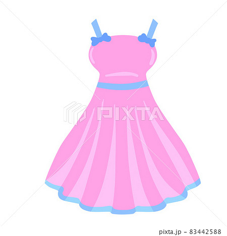 Ball gown. Women clothing. Beautiful dress. Flat cartoon 83442588