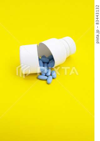 PrEP ( Pre-Exposure Prophylaxis) blue pills used to prevent HIV 83443132