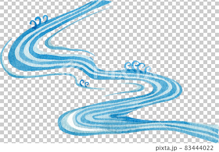 Ocean and wave watercolor clipart 83444022