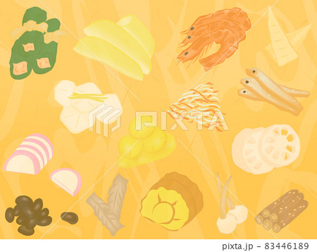 おせちの全面背景イラスト おせちの全面背景イラスト 83446189