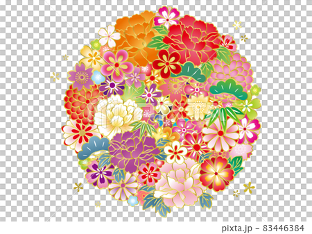 和柄 華やか背景 83446384