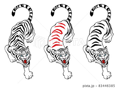 2022年 寅年 年賀状 ホワイトタイガー 令和四年 83446385