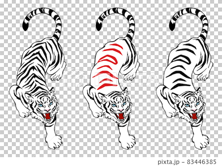 2022年 寅年 年賀状 ホワイトタイガー 令和四年 83446385