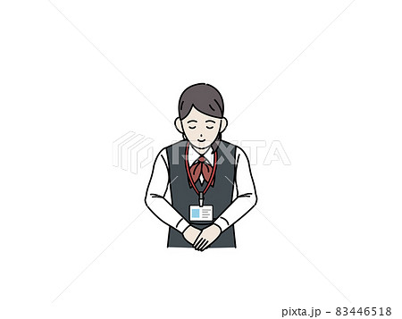 郵便局 職員 女性 お辞儀 挨拶 お礼 イラスト素材 郵便局 職員 女性 お辞儀 挨拶 お礼 イラスト素材 83446518