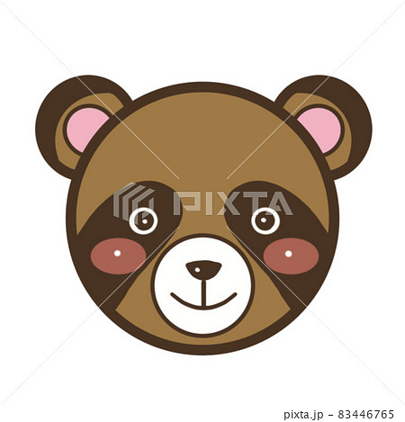 かわいい動物のアイコン タヌキのイラスト素材
