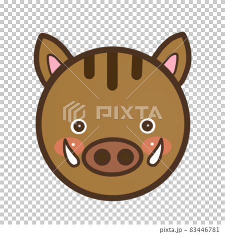 かわいい動物のアイコン イノシシのイラスト素材 かわいい動物のアイコン イノシシのイラスト素材