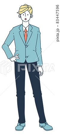 スーツを着た男性が立っているイラストのイラスト素材