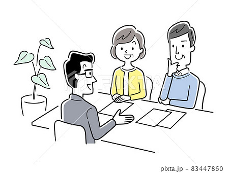 ベクターイラスト素材：打ち合わせ、相談、ビジネスシーン 83447860