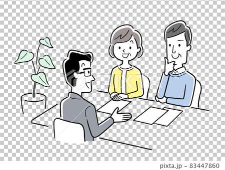 ベクターイラスト素材：打ち合わせ、相談、ビジネスシーン 83447860