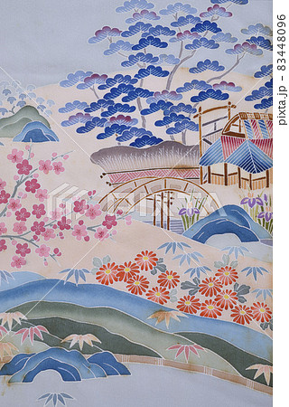 自然の絵柄 絹織物 染め物 古布 和柄 自然の絵柄 絹織物 染め物 古布 和柄 83448096