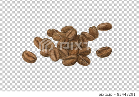 Coffee beans hand-painted watercolor pencil illustration Coffee beans hand-painted watercolor pencil illustration 83448291