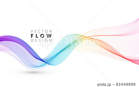 Vector abstract colorful flowing wave lines isolated on white background. Design element for wedding invitation, greeting card 83449999