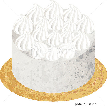 ケーキ バタークリーム デコレーションケーキ 水彩 かわいい おしゃれ イラスト素材のイラスト素材