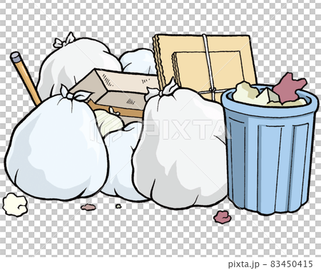 Illustration of garbage storage [trash can,... - Stock
