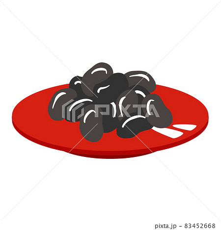 年賀状素材　おせち料理　黒豆煮 83452668