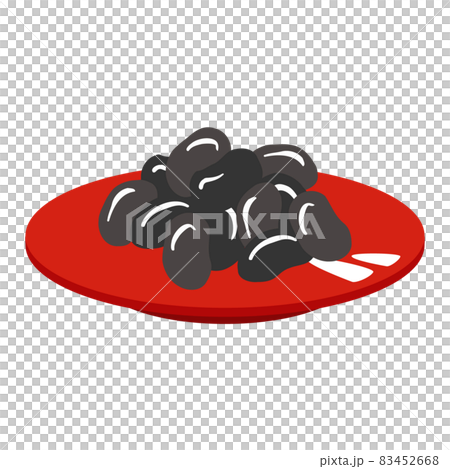 年賀状素材　おせち料理　黒豆煮 83452668