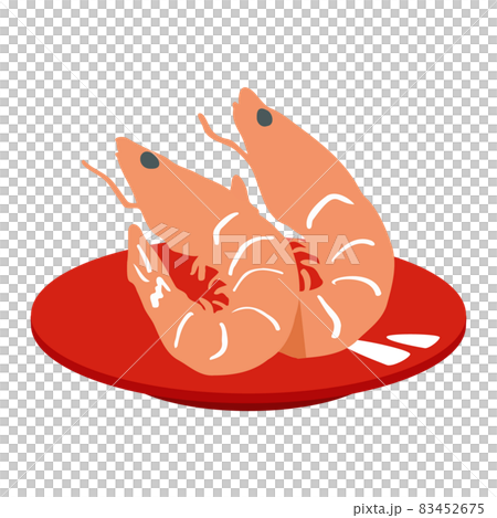 年賀状素材　おせち料理　えびのうま煮 83452675