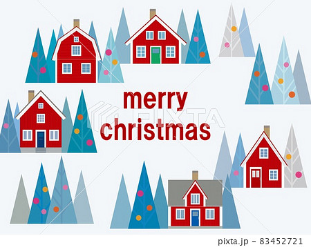 メリークリスマス 冬風景 スウェーデンのイラスト素材 メリークリスマス 冬風景 スウェーデンのイラスト素材