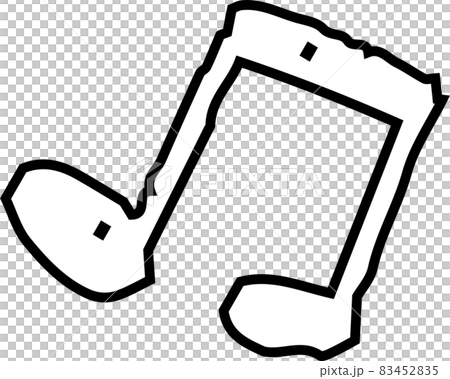 子供が描いた音符記号 歌う メロディー 83452835