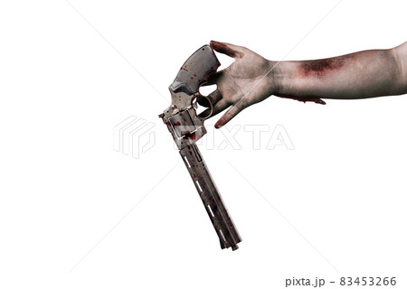 Zombie hands with wound drop the gun 83453266