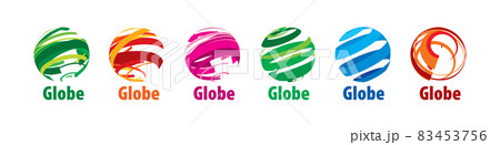 A set of abstract vector logos of the global network 83453756