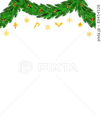 背景素材 クリスマス ガーランド オーナメント モミの木 83454526