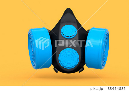 Respirator for professional use or gas mask on yellow background 83454885