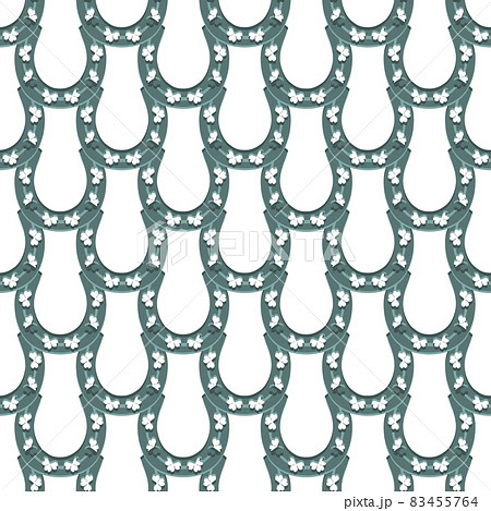 Illustration on theme Irish holiday St Patrick day, seamless horseshoes 83455764
