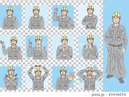 ガテン系男性_セット 83456059