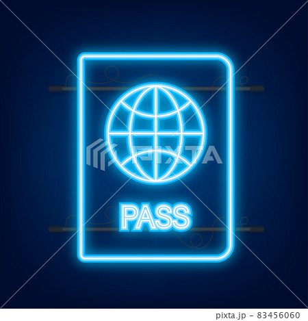International passport line icon. Visa, document, arrival. Customs concept. Vector stock illustration. 83456060
