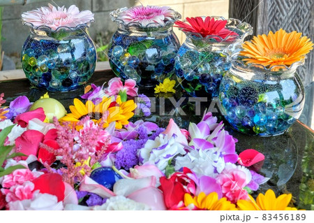 行田市 前玉神社の花手水 83456189