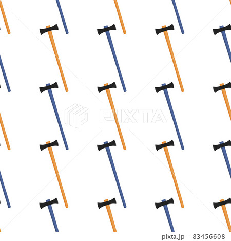 Illustration on theme pattern steel axes with wooden handle 83456608