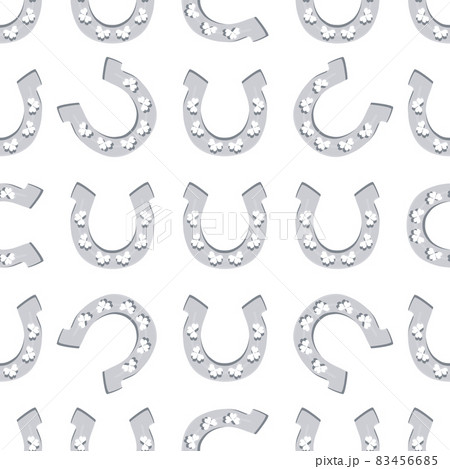 Illustration on theme Irish holiday St Patrick day, seamless horseshoes 83456685