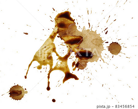 Coffee splatter cut out on and isolated Coffee splatter cut out on and isolated 83456854