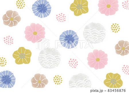 和柄のかわいいお花背景のイラスト素材