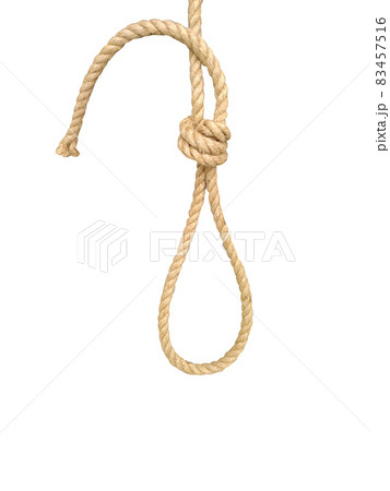 Natural rope loop isolated on white background Natural rope loop isolated on white background 83457516