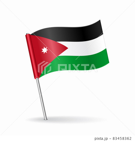 Jordanian flag map pointer layout. Vector illustration. 83458362