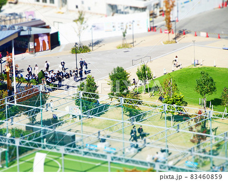 大阪府　天王寺の街並　ジオラマ風 83460859