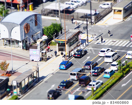大阪府　天王寺の街並　ジオラマ風 83460860