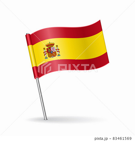 Spanish Flag Map Pointer Layout Vector のイラスト素材