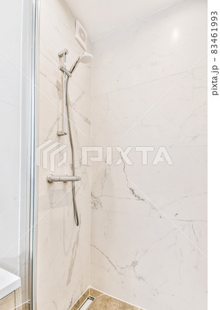 Design od stylish shower tall in modern bathroom 83461993