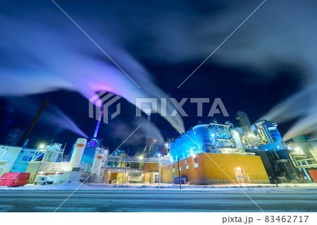 Factory at Night Air Pollution From Industrial Smoke Factory at Night Air Pollution From Industrial Smoke 83462717