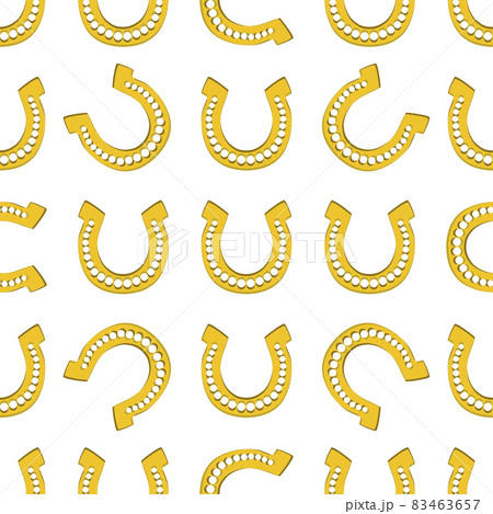 Illustration on theme Irish holiday St Patrick day, seamless horseshoes 83463657