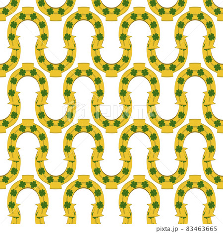 Illustration on theme Irish holiday St Patrick day, seamless horseshoes Illustration on theme Irish holiday St Patrick day, seamless horseshoes 83463665
