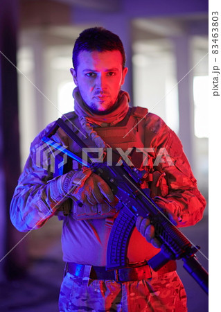 modern warfare soldier in urban environment modern warfare soldier in urban environment 83463803