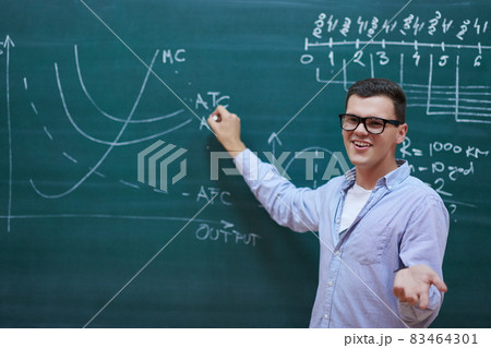 the student does the task on the board 83464301