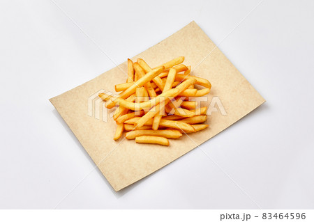 Burger French Fries White Background Food Sales Concept Ready-to-use Menu 83464596