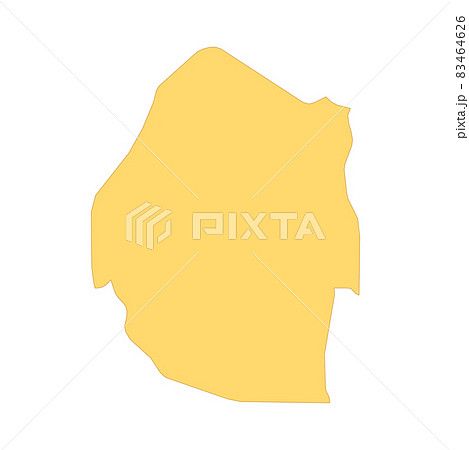 Swaziland map color line element. Border of the country. 83464626
