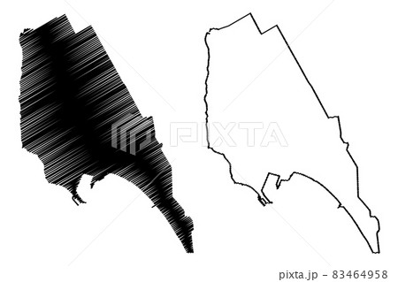 Durres City (Republic of Albania) map vector illustration, scribble sketch City of Durres map 83464958